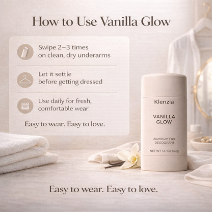 Klenzia™ Vanilla Glow Deodorant | 48-Hour Odor Protection, Aluminum-Free