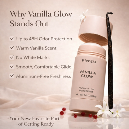 Klenzia™ Vanilla Glow Deodorant | 48-Hour Odor Protection, Aluminum-Free
